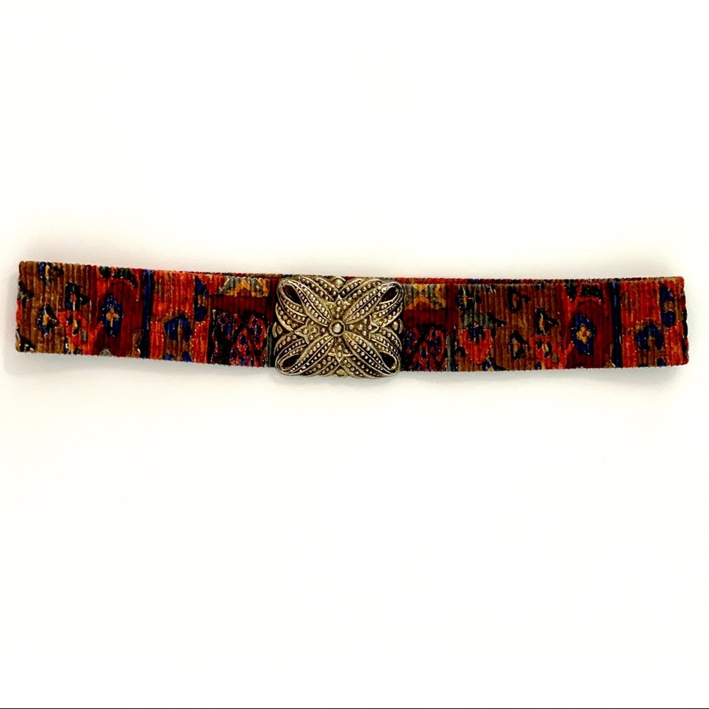 VINTAGE 1980’s Multicolor Elastic Belt w/ Buckle - Picture 4 of 4